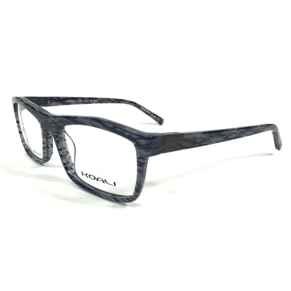 Morel Eyeglasses Frames KOALI 7665K BB015 Grey Blue Geometric Pattern 53-15-135